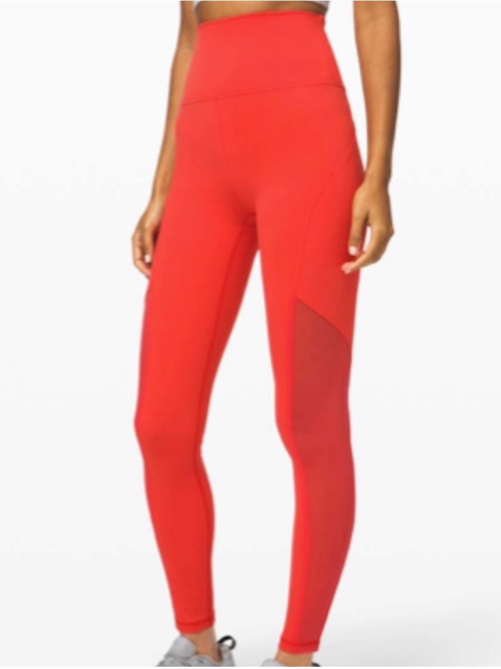 lululemon Mastered Motion High-Rise Red /Orange Mesh-Panel Legging